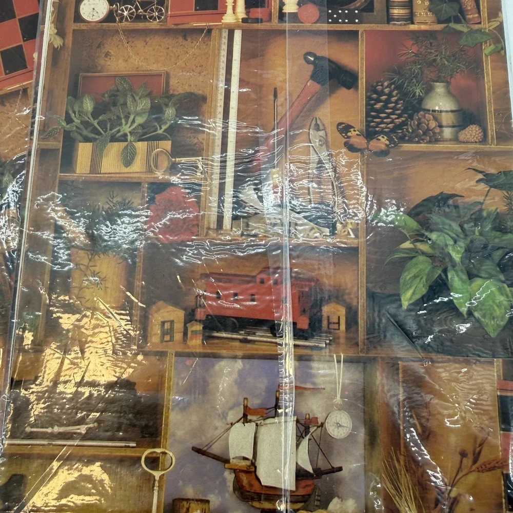 Wrapping Paper Vintage Lot Gift Wrap 2 package For Him 2 Big Sheets Train Father
